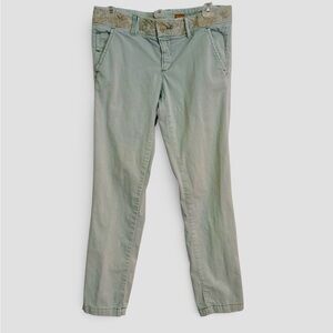 PILCRO & the Letterpress Cotton Hyphen Pant Pale Blue 27 Embroidered Waist